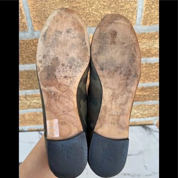 Giuseppe Zanotti Camo Canvas Crystals Skulls Flats Sz 6.5 - Picture 5 of 9